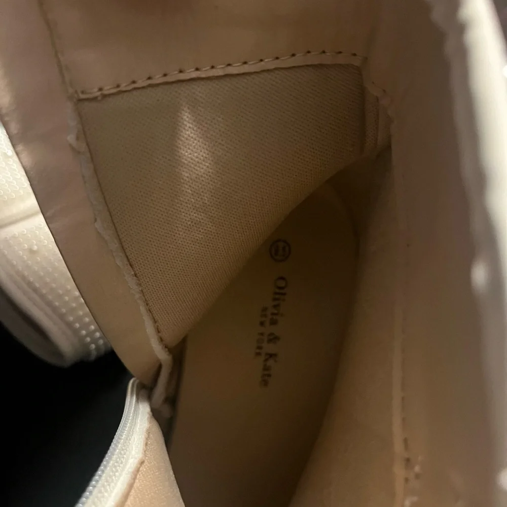 Olivia & Kate Women's White Embellished Ankle Boots - Picture 5 of 7